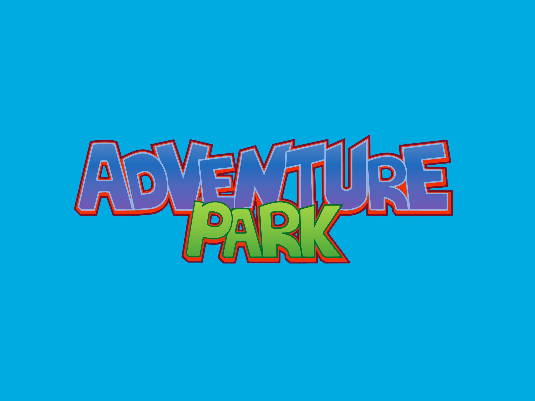 The Adventure Park logotype on sky blue