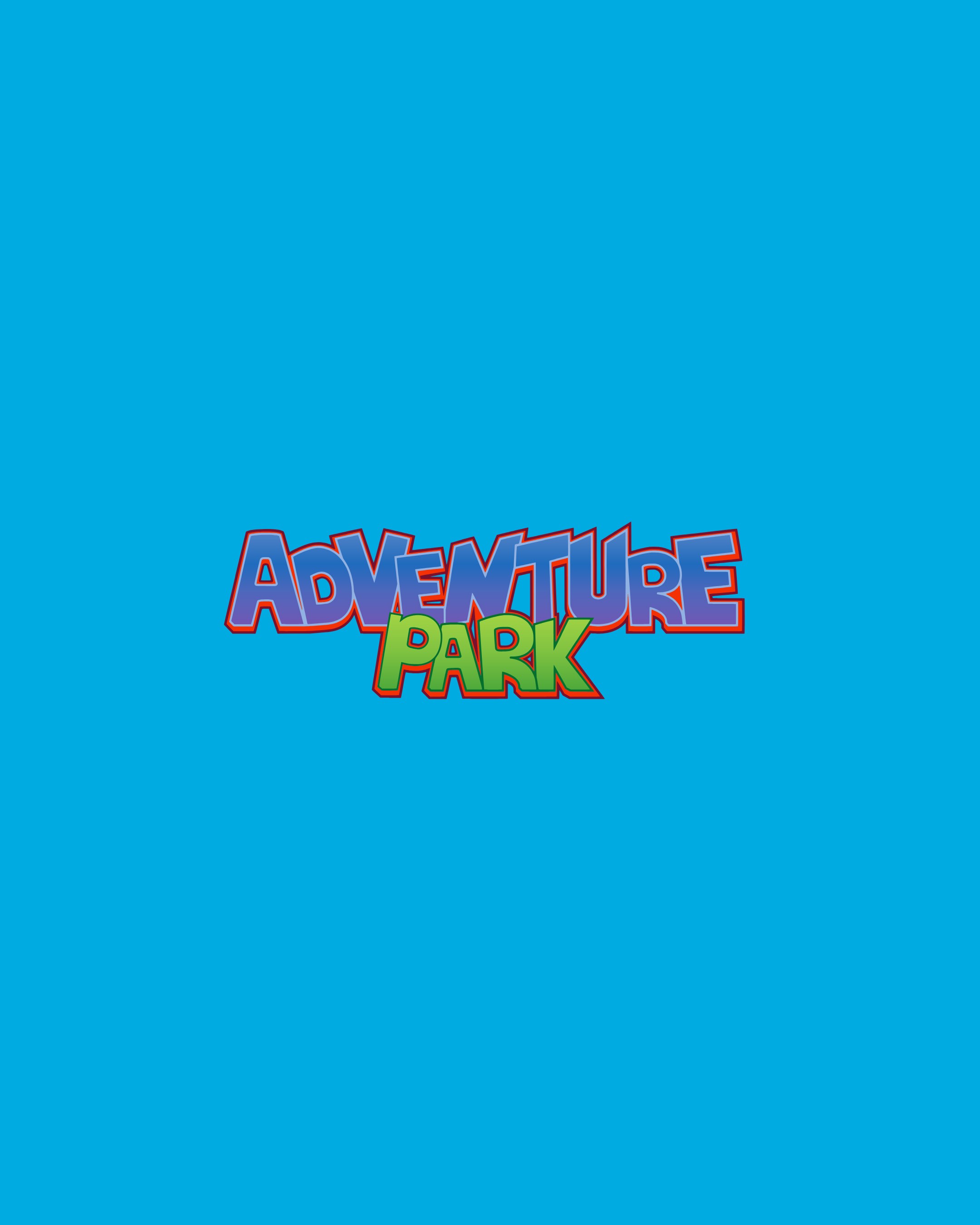 The Adventure Park logotype on sky blue