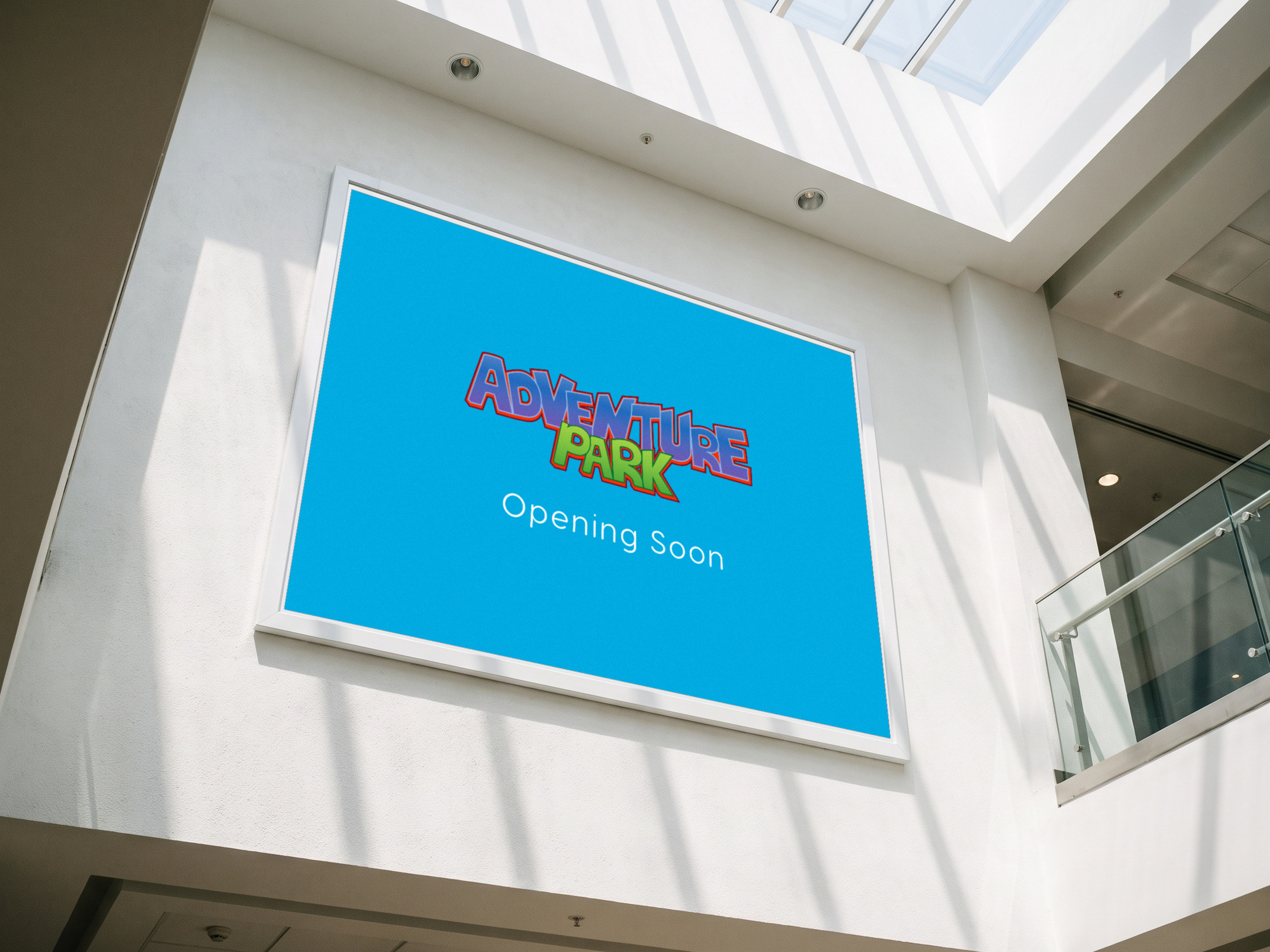 The Adventure Park billboard in the mall