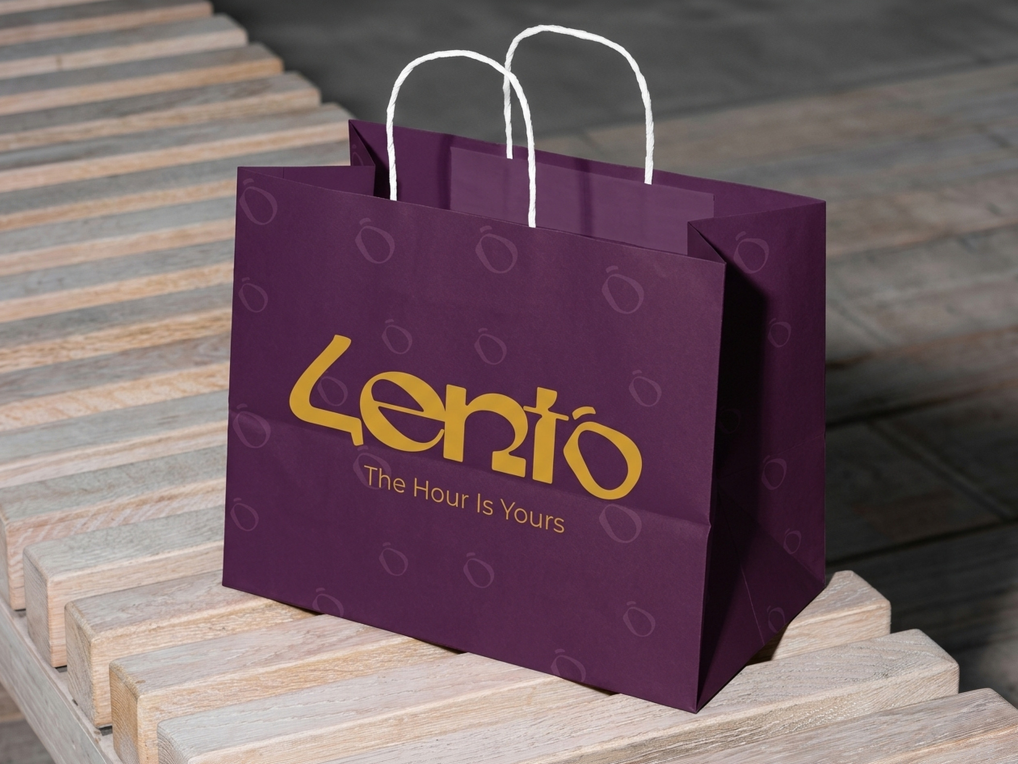 The plum Lento carrier bag with rope handles